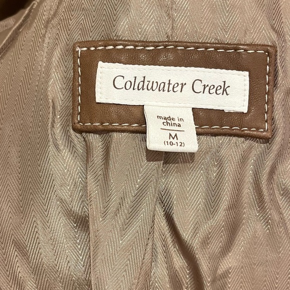 COLDWATER CREEK BROWN LAMB LEATHER VEST, size M - Picture 4 of 7